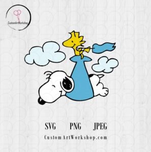 Snoopy and Woodstock Flying Peanuts Blue