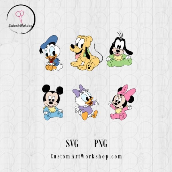 Baby Mickey & Friends Clipart Instant Download