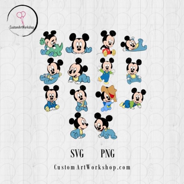 Baby Mickey Mouse Clipart Instant Download