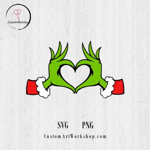 Christmas Grinch, Grinch Heart, Dr Seuss Clipart Instant Download