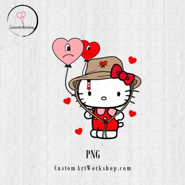Hello Kitty Benito Heart Balloons Instant Download