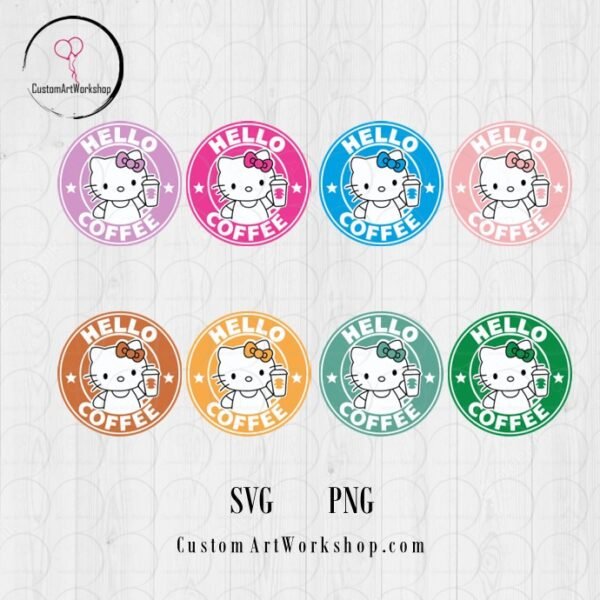 Hello Kitty Pastel Starbucks Instant Download