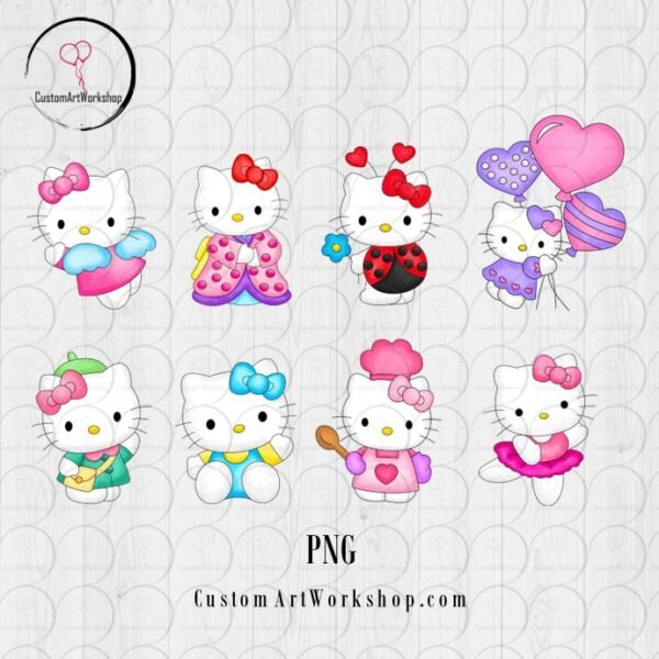 Hello Kitty Watercolor Instant Download