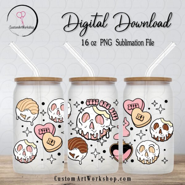 Concha Poison Cafecito y Chisme Glass Can Wrap Instant Download