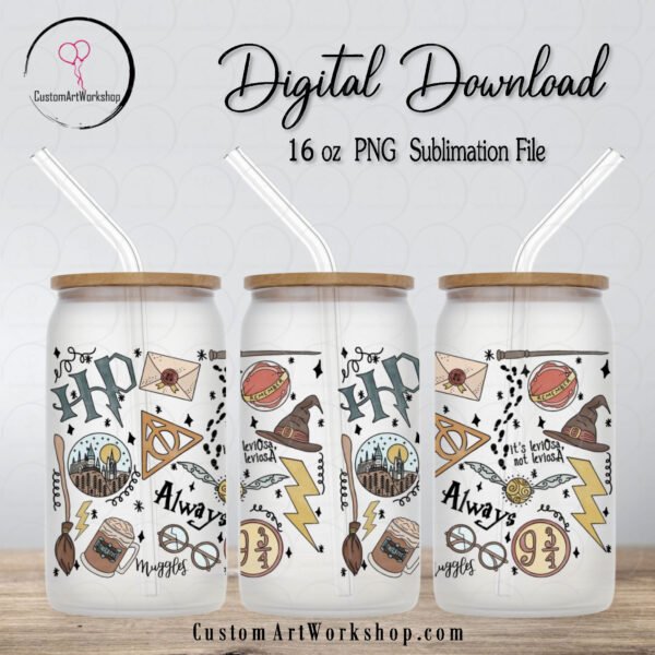 Harry Potter Glass Can Wrap Instant Download