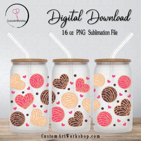 Conchas Glass Can Wrap Instant Download