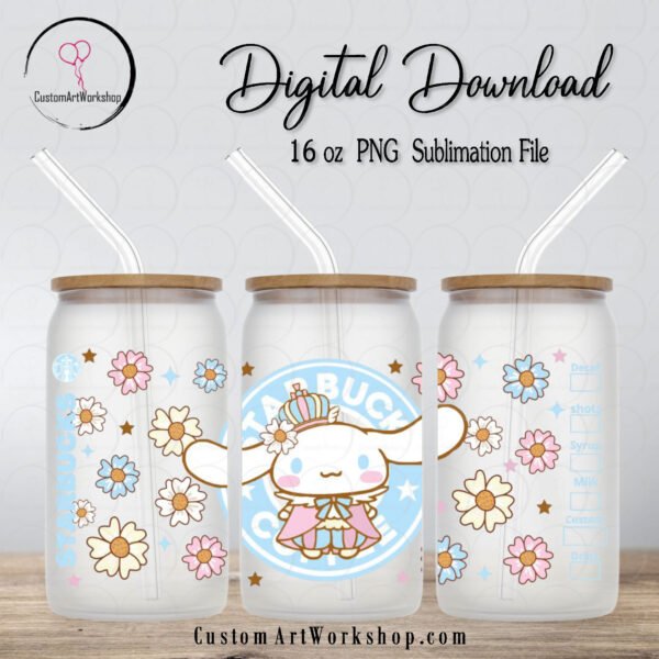 Hello Kitty Cinnamoroll Starbucks Glass Can Wrap Instant Download