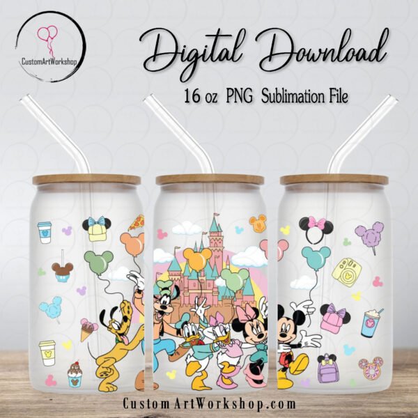 Disney 100th Anniversary Glass Can Wrap Instant Download