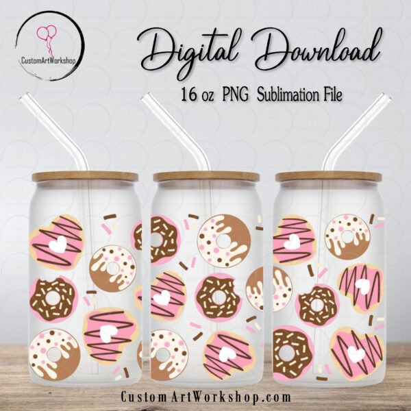 Donut Glass Can Wrap Instant Download