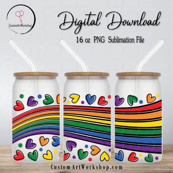 Gay Pride Glass Can Wrap Instant Download