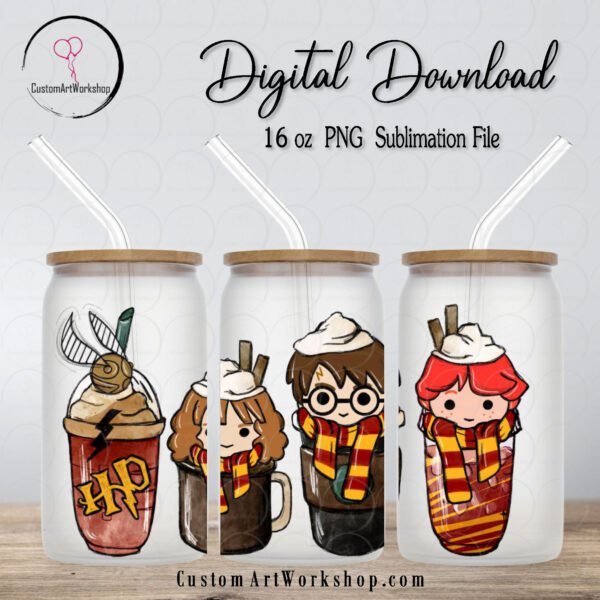 Harry Potter Latte Glass Can Wrap Instant Download