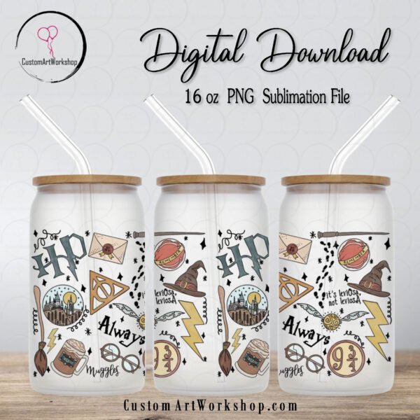 Harry Potter Wizard Glass Can Wrap Instant Download