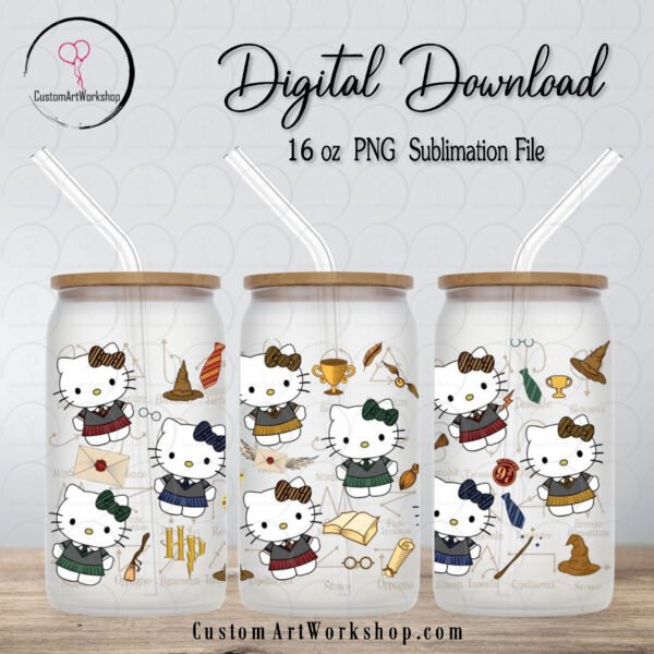 Hello Kitty Harry Potter Glass Can Wrap Instant Download