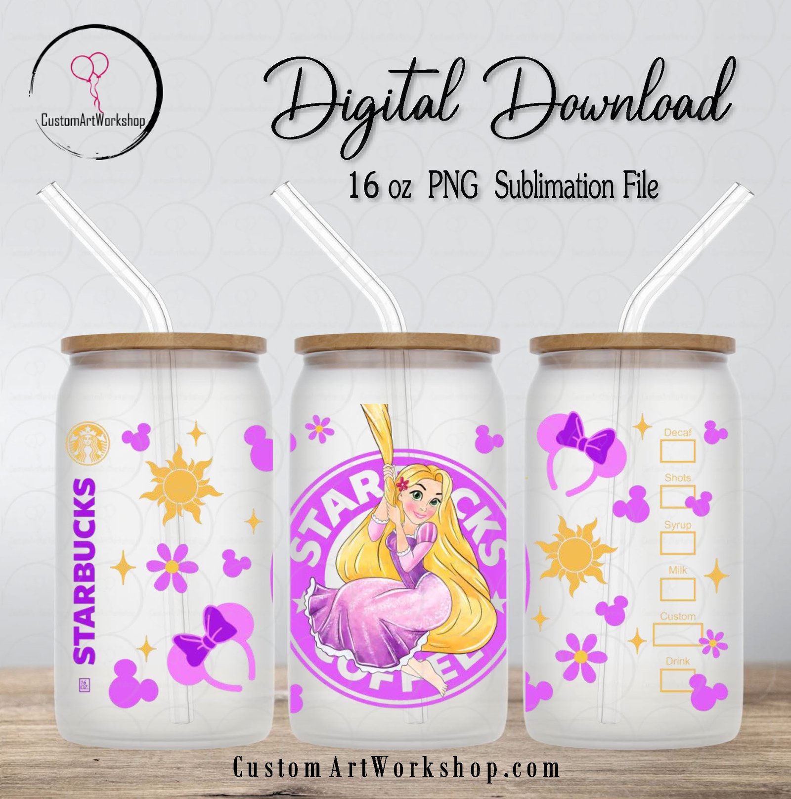 Princess Rapunzel Tangled Amazing Starbucks Coffee Glass Can Wrap Instant Download 1 Princess Rapunzel Tangled Amazing Starbucks Coffee Glass Can Wrap Instant Download