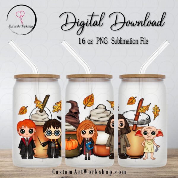 Harry Potter Fall Latte Glass Can Wrap Instant Download