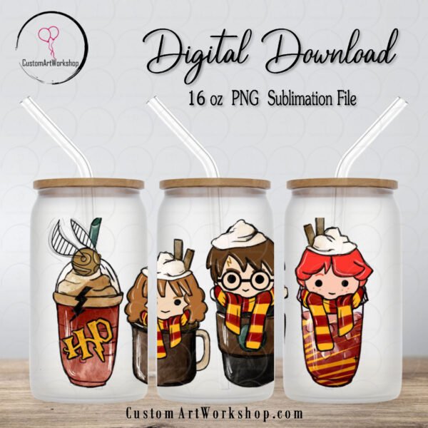 Harry Potter Latte Cheerful Glass Can Wrap Instant Download