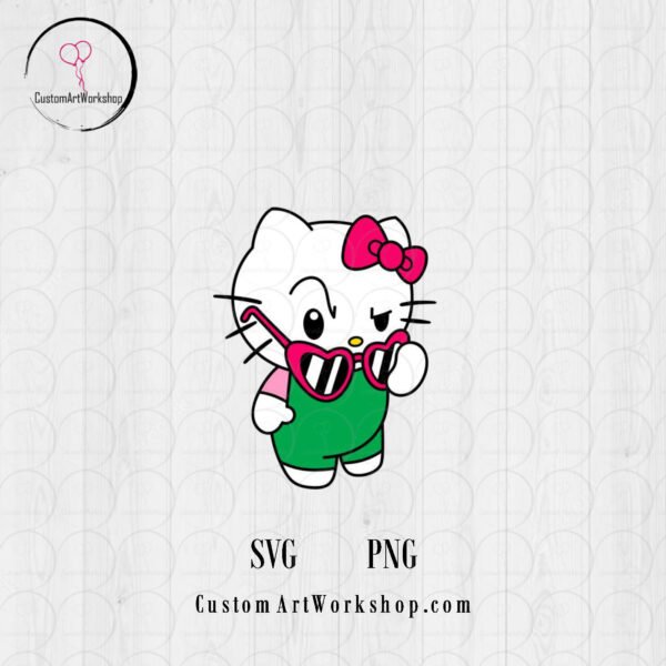 Hello Kitty Sunglasses Cute Pose Animated Digital File Instant Download