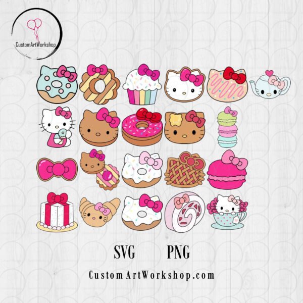 Hello Kitty Food Pastries Digital File Instant Download