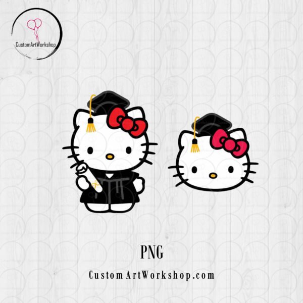 Hello Kitty Graduation Animated Digital File Instant Download