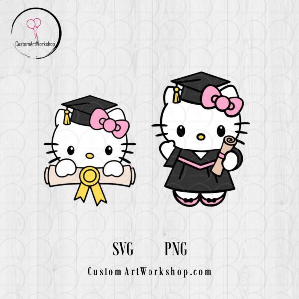 Hello Kitty Graduation Pink Digital File Instant Download