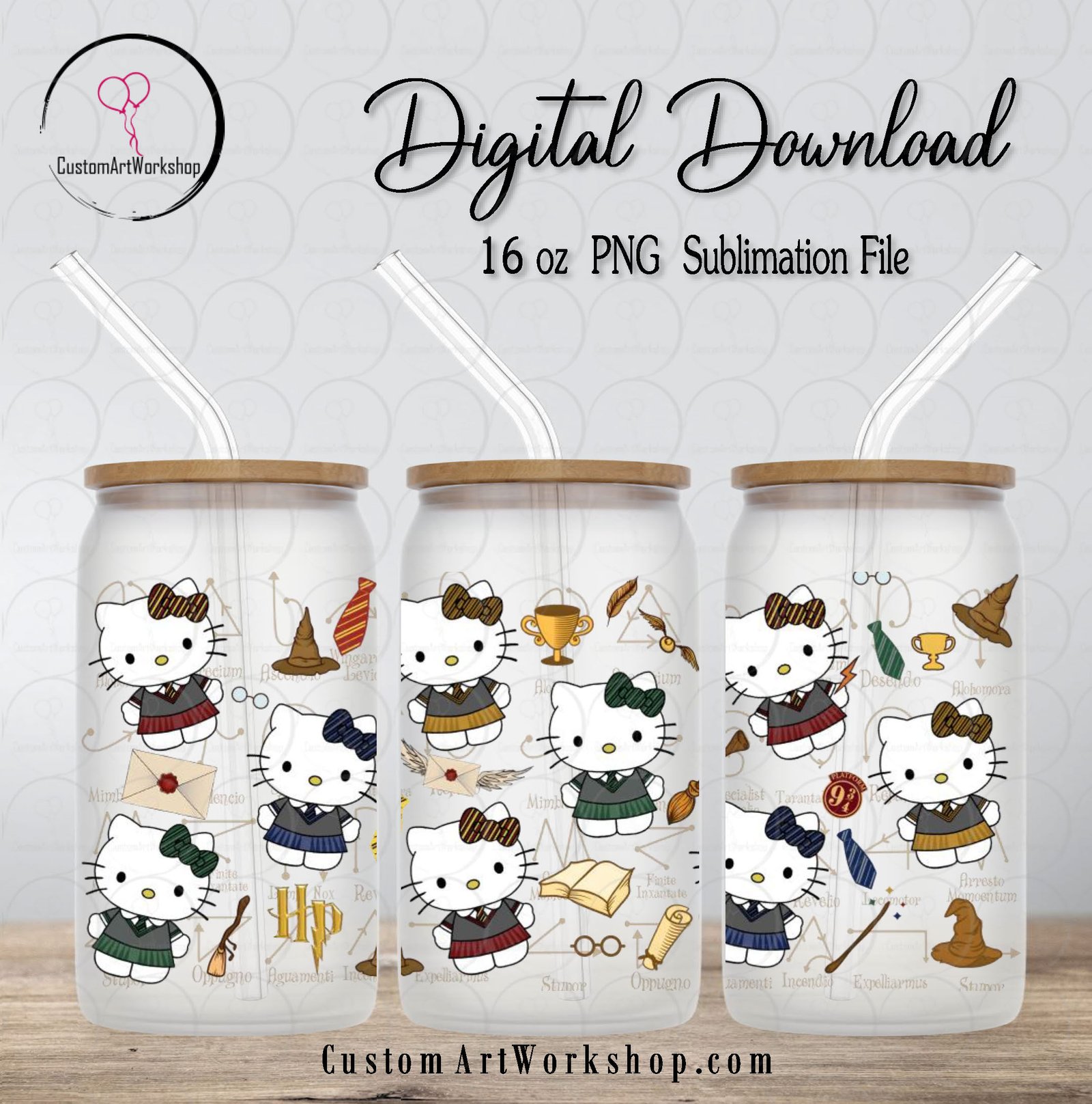 Hello Kitty Harry Potter Wizard Glass Can Wrap Instant Download 1 Hello Kitty Harry Potter Wizard Glass Can Wrap Instant Download