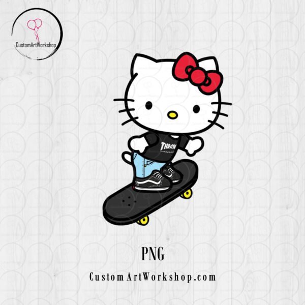 Hello Kitty Skater Vans Animated Digital File Instant Download