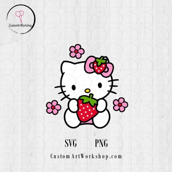 Hello Kitty Strawberry Animated Digital File Instant Download