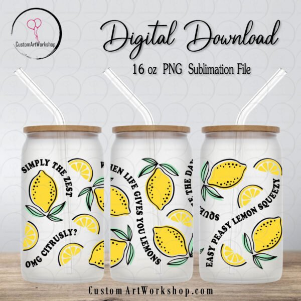 Lemon Glass Can Wrap Instant Download