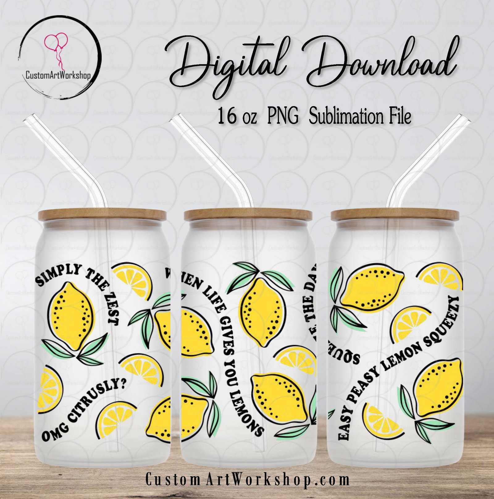 Lemon Glass Can Wrap Instant Download 1 Lemon Glass Can Wrap Instant Download