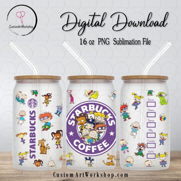 Rugrats Starbucks Glass Can Wrap Instant Download
