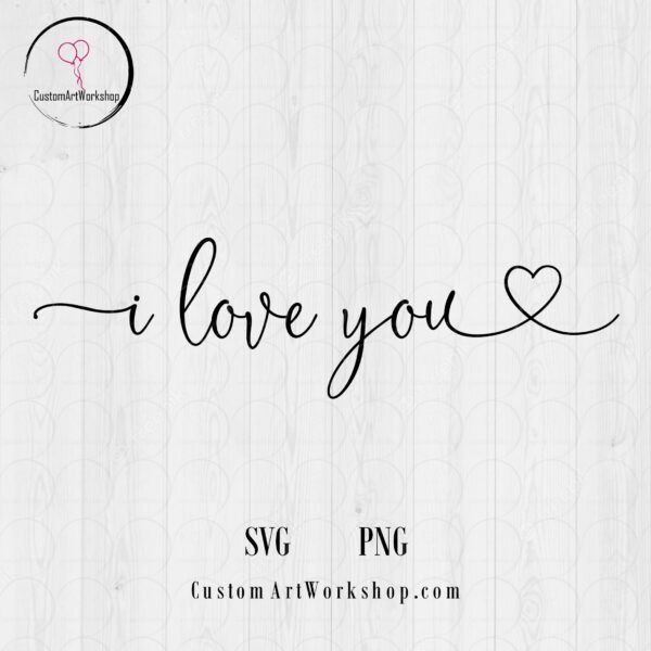 I love You with Heart Animated Digital File Instant Download