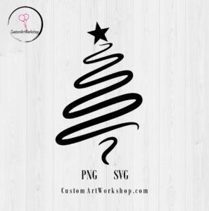 Christmas Tree Swirl Digital File Instant Download