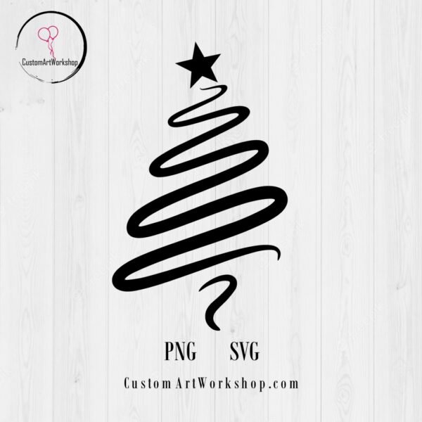 Christmas Tree Swirl Digital File Instant Download