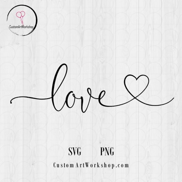 Love with Heart Animated Digital File Instant Download
