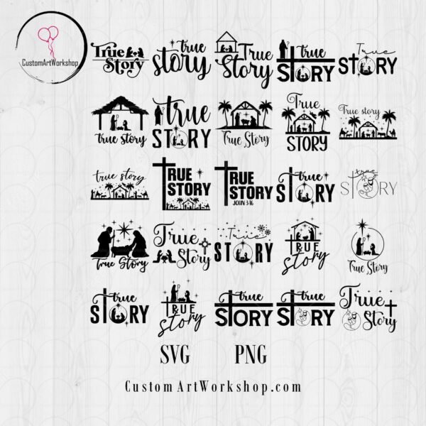 True Story Nativity Bundle Animated Digital File Instant Download