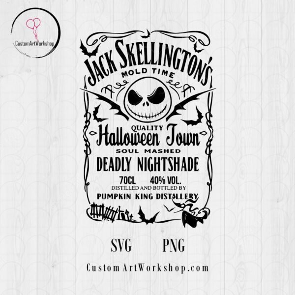 Jack Skellington Whiskey Animated Digital File Instant Download