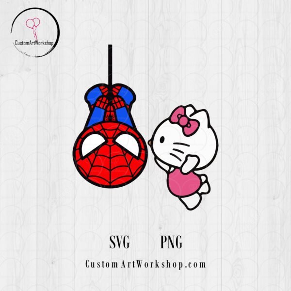 Hello Kitty and Spidey Animated Digital File Instant Download