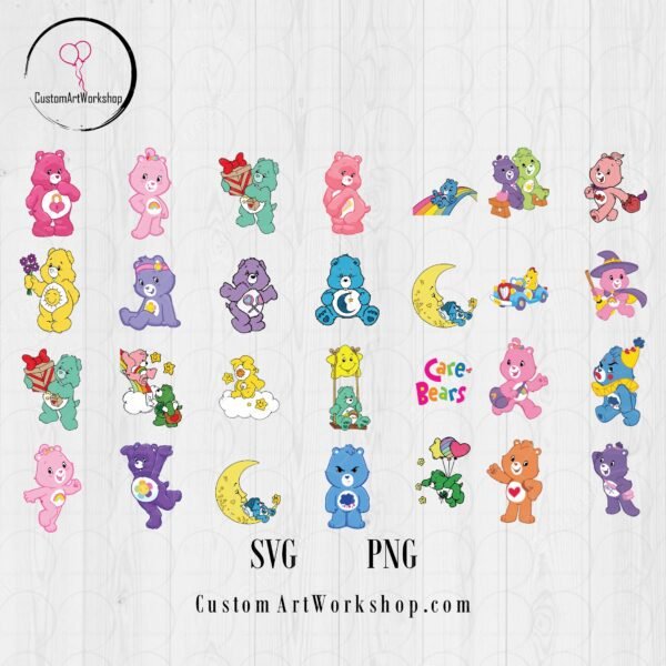 Care Bears Clipart Digital File Instant Download