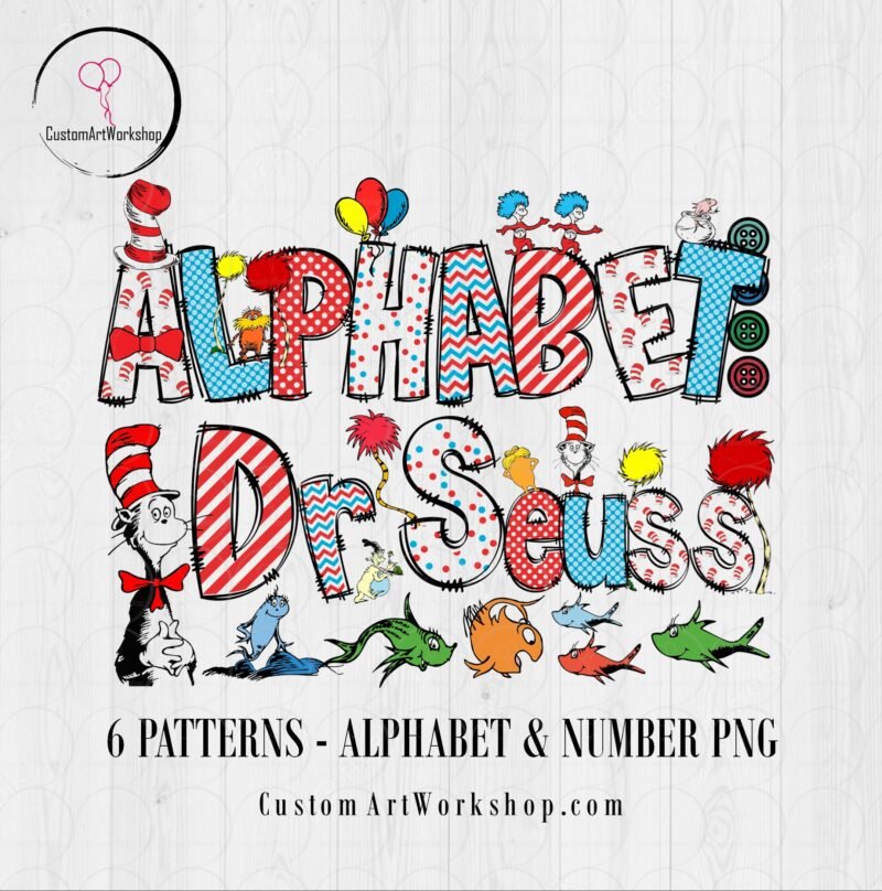 Dr Seuss Alphabet Digital File Instant Download - Custom Art Workshop