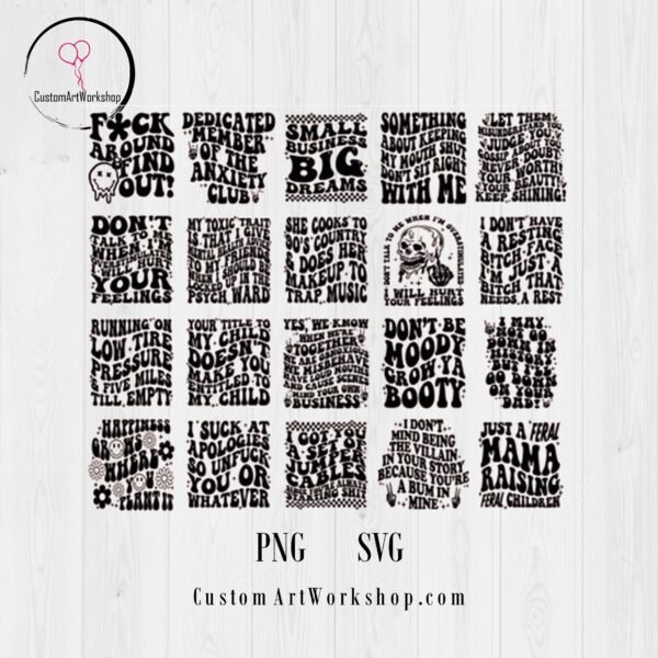 Groovy Text Bundles Animated Digital File Instant Download