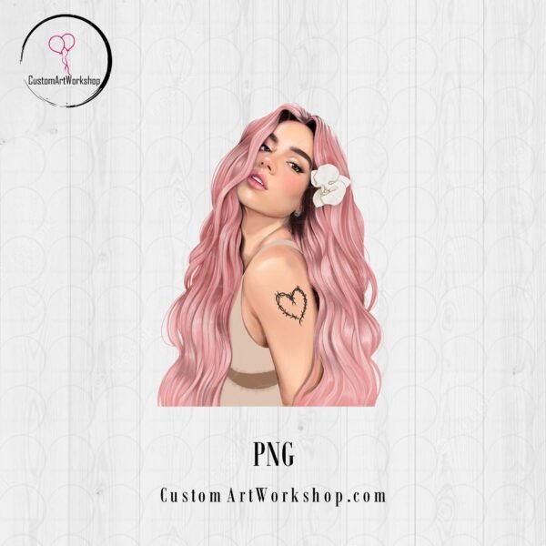 Karol G Pink Hair Clipart Instant Download