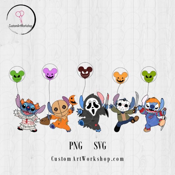 Halloween Stitch Villain Animated Digital File Instant Download