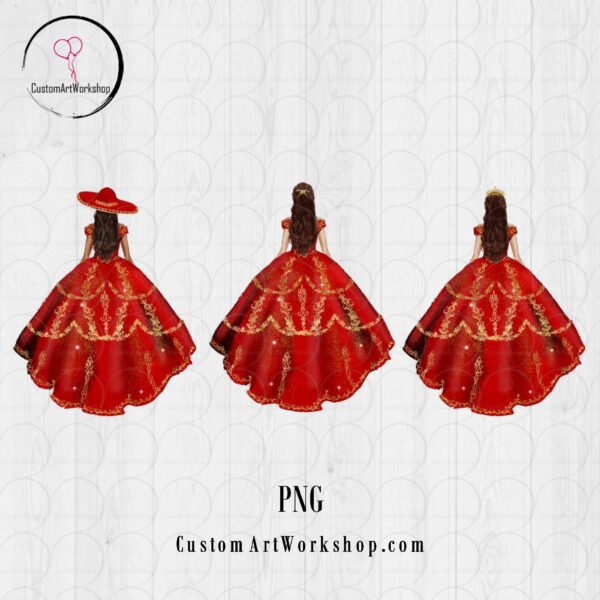 Princess Dress Quinceanera Clipart Instant Download