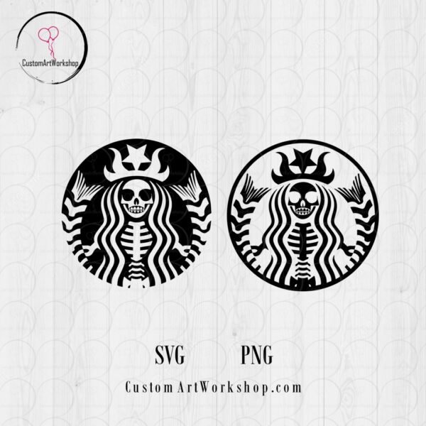 Starbucks Skeleton Girl Clipart Instant Download